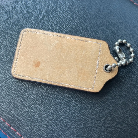 3” Natural Leather Coach Key chain Key Fob Charm - Picture 2 of 2